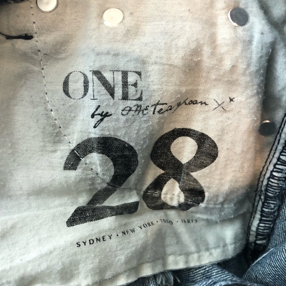 One Teaspoon Awesome Baggies blue blue jeans distressed size 28 - Picture 10 of 10